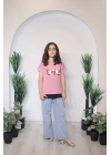 Kız Çocuk Tişört Pembe C121