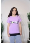 Kız Çocuk Tişört Lila C121
