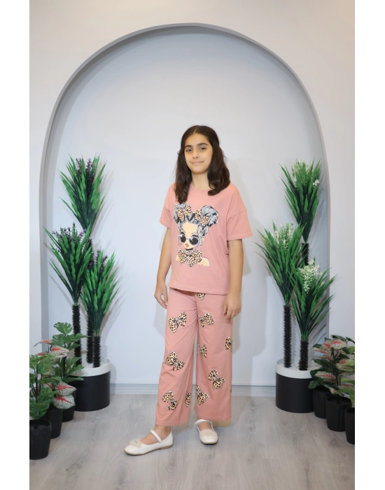 Kız Çocuk Pijama Takım Pembe C139