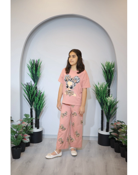 Kız Çocuk Pijama Takım Pembe C139