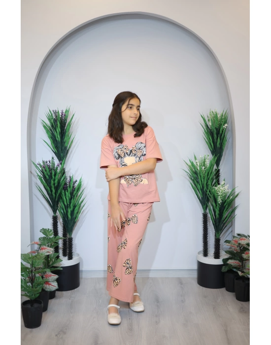 Kız Çocuk Pijama Takım Pembe C139