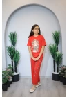 Kız Çocuk Pijama Takım Turuncu  C139