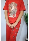 Kız Çocuk Pijama Takım Turuncu  C139