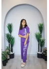 Kız Çocuk Pijama Takım Lila C139