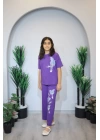 Kız Çocuk Pijama Takım Lila C139