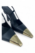 Gold Burun Kadın Deri Stiletto