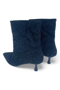 Nights Glow Stylish Womens Bootie Covered with Black Glittery Stones - Stellar Glow