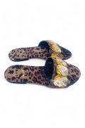 Kristal Taşlı Leopar Terlik