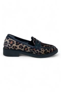 Çift Şerit Leopar Desenli Kadın Loafer - Wild Essence