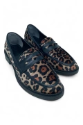 Çift Şerit Leopar Desenli Kadın Loafer - Wild Essence