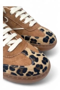 Leopard Patterned Suede Casual Womens Sneakers - Urban Safari