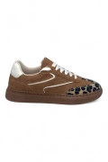 Leopard Patterned Suede Casual Womens Sneakers - Urban Safari