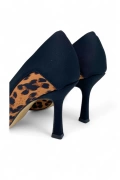 Siyah Leopar Desenli Kadın Stiletto - Wild leopard