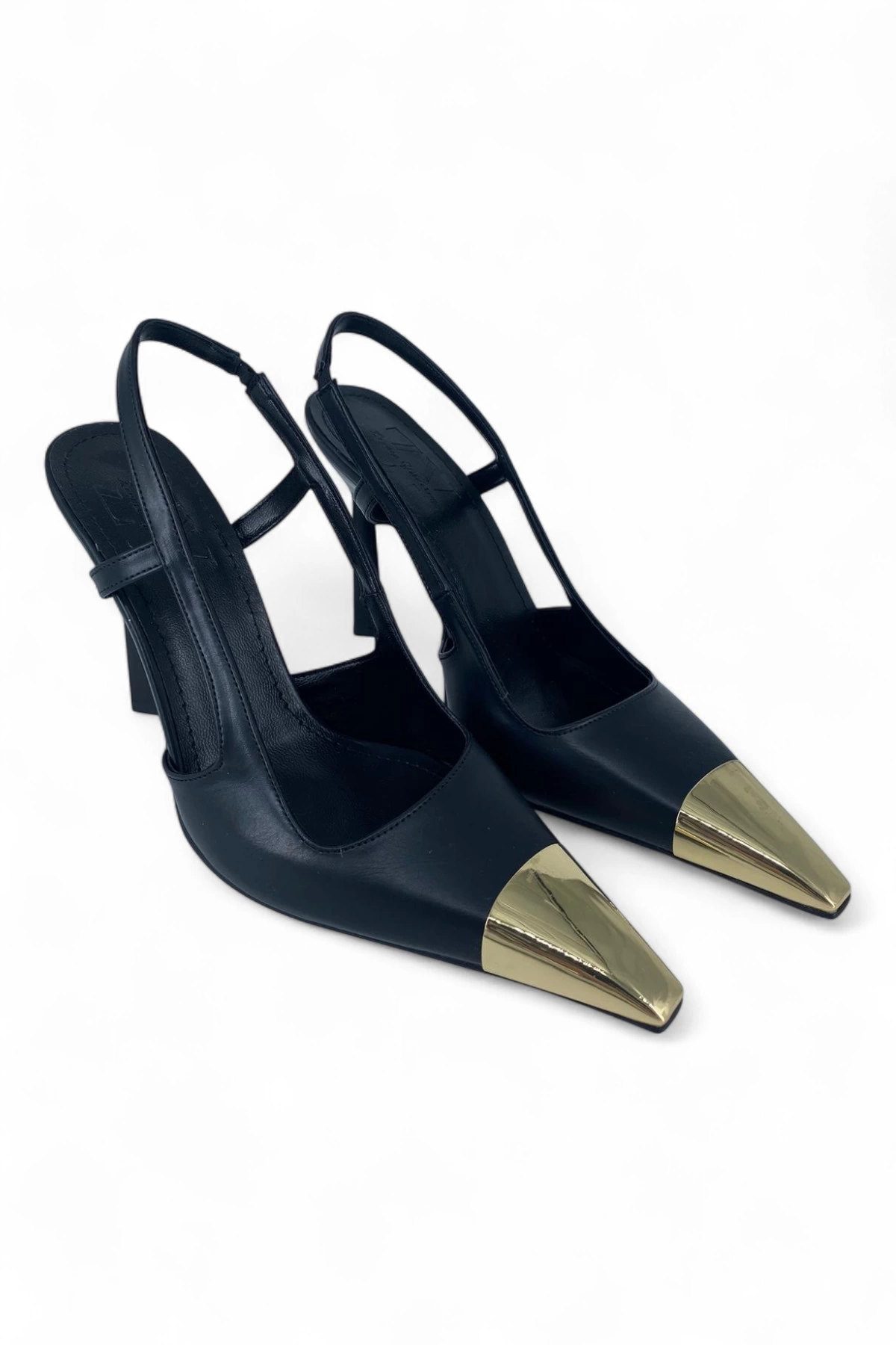 Gold Burun Kadın Deri Stiletto