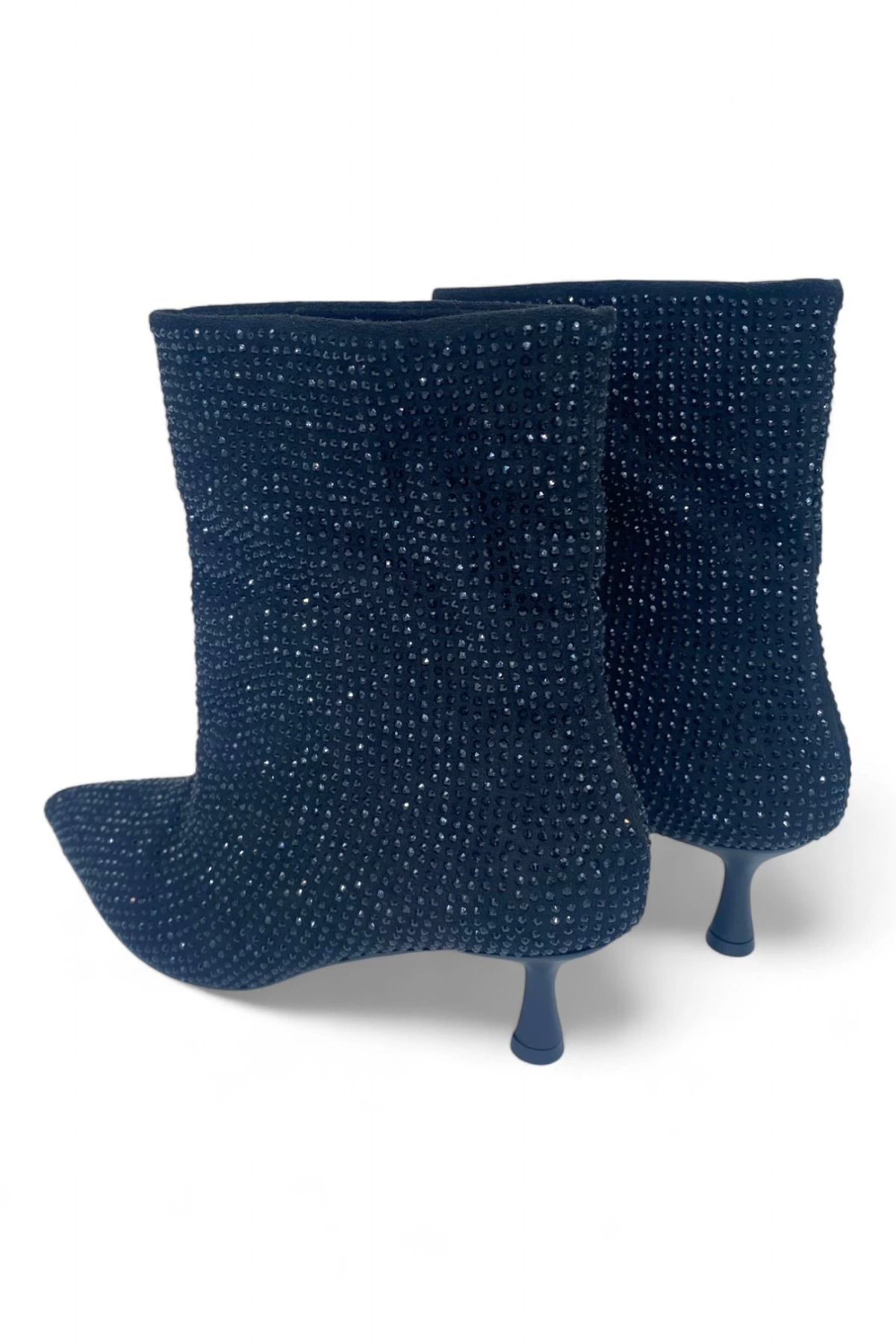 Nights Glow Stylish Womens Bootie Covered with Black Glittery Stones - Stellar Glow