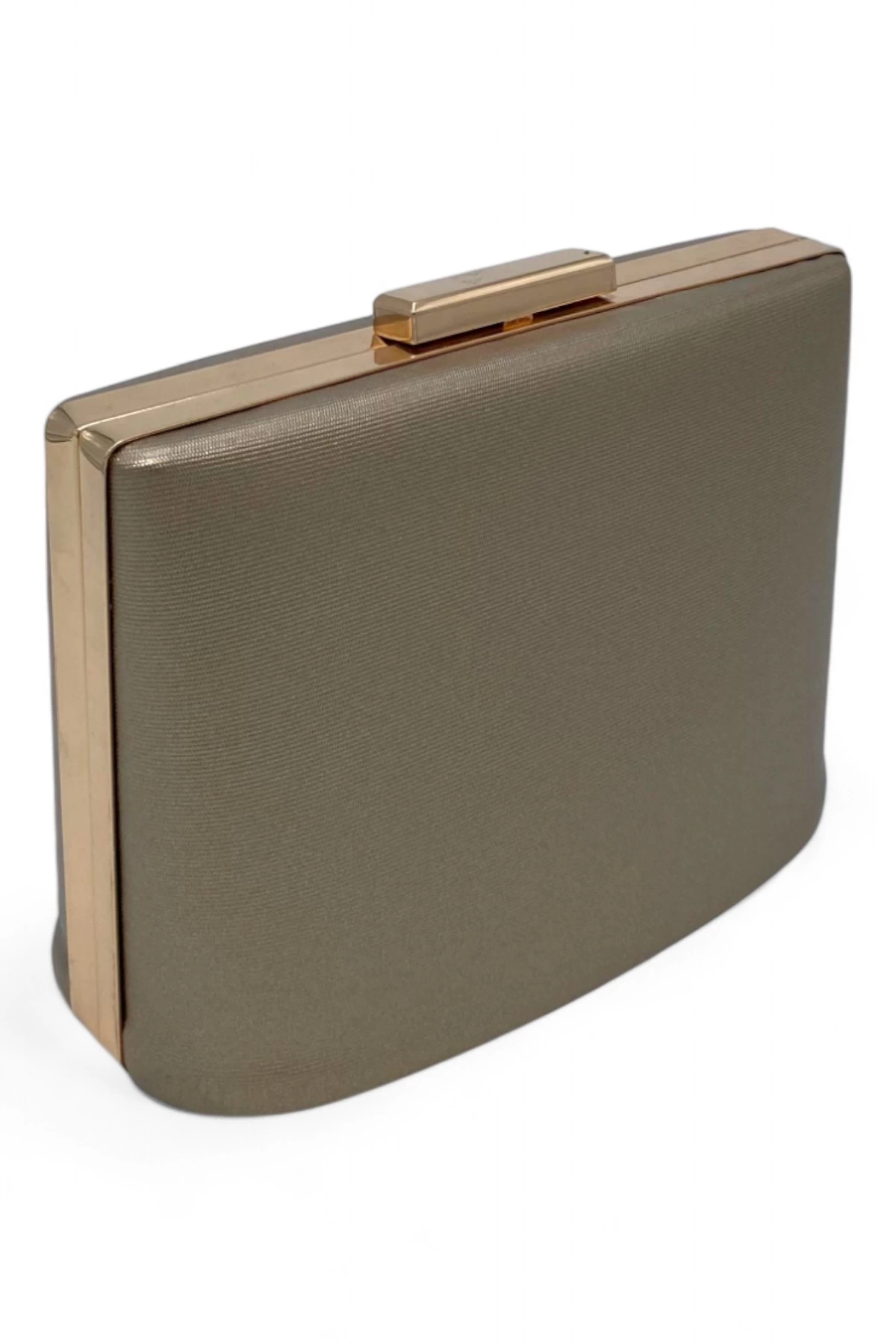 Gold Zincir Detaylı Nude Abiye Clutch Çanta - Aurora Elegance