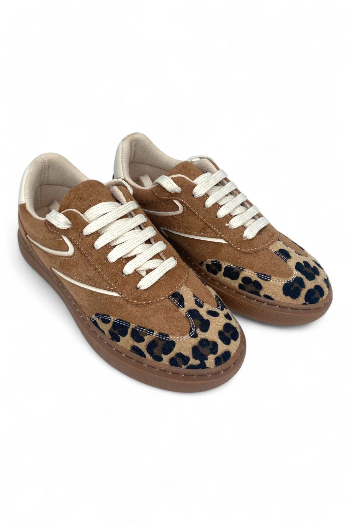 Leopard Patterned Suede Casual Womens Sneakers - Urban Safari