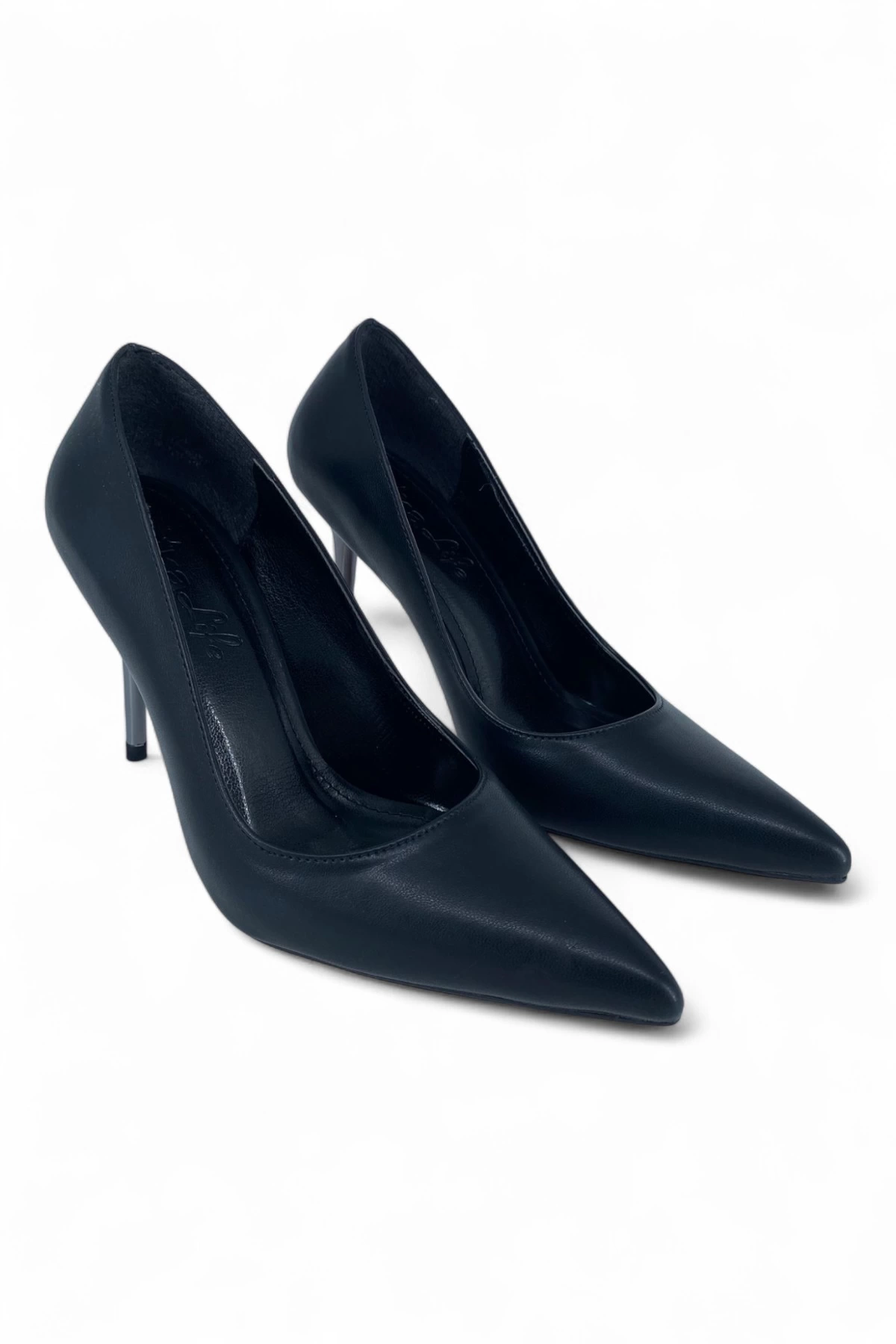 Sivri Burun Siyah İnce Topuk Kadın Stiletto