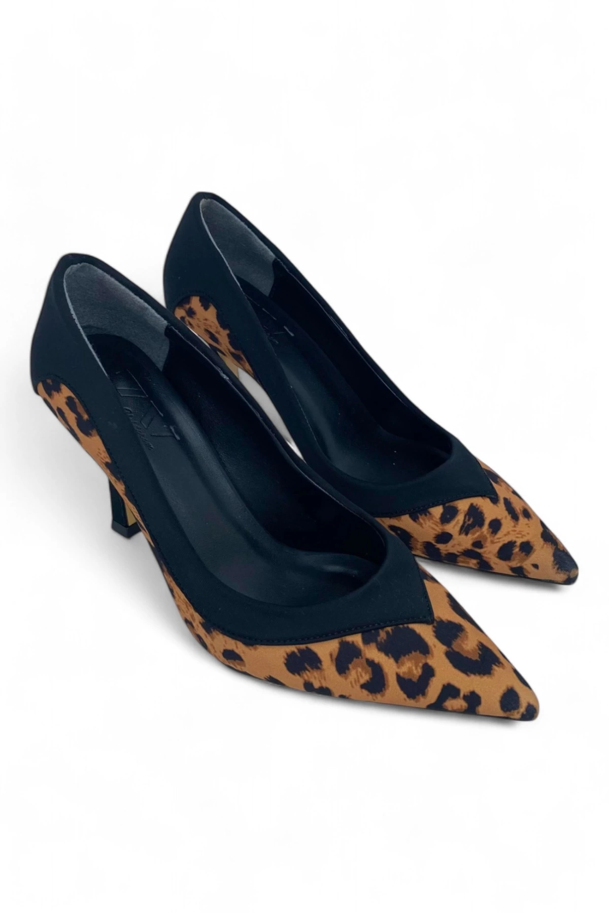 Siyah Leopar Desenli Kadın Stiletto - Wild leopard