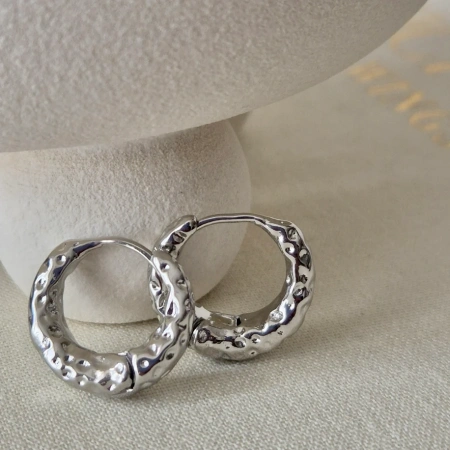 VIP Seri Desenli Halka Küpe -Çelik