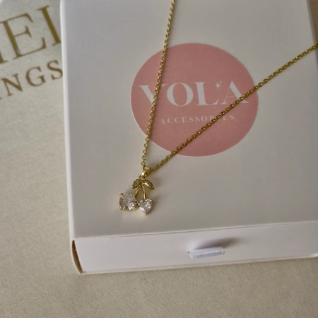 Xuping Taşlı Kiraz Kolye