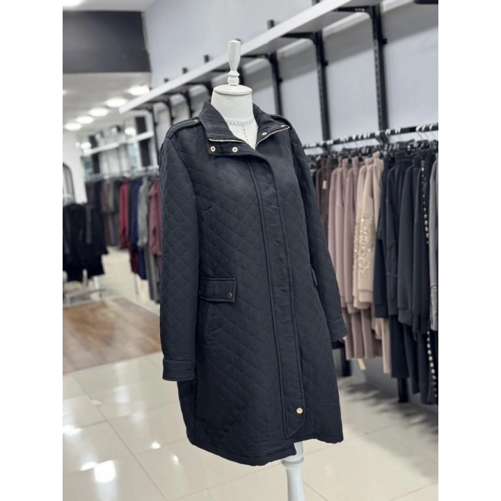 KAPİTONE ŞIK KAP - Siyah