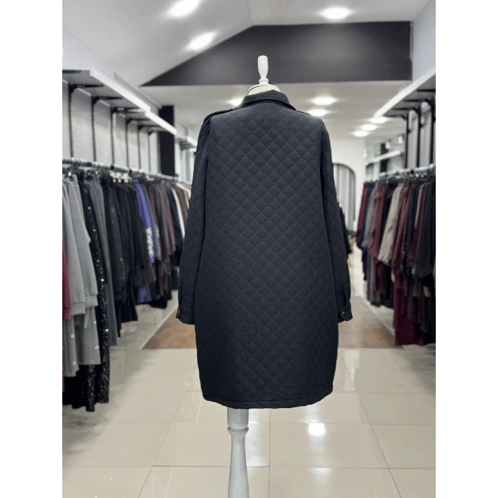 KAPİTONE ŞIK KAP - Siyah