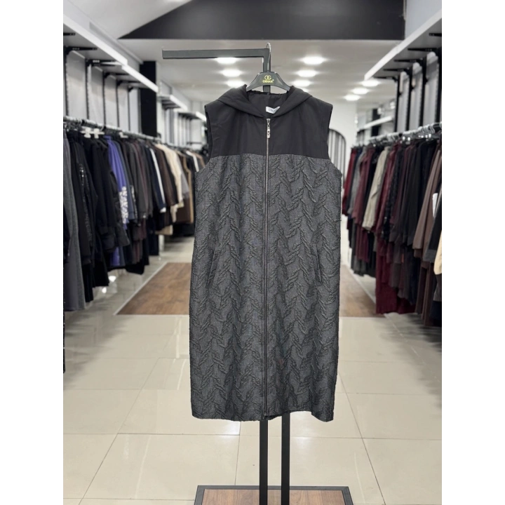 KAPŞONLU YELEK - Antrasit