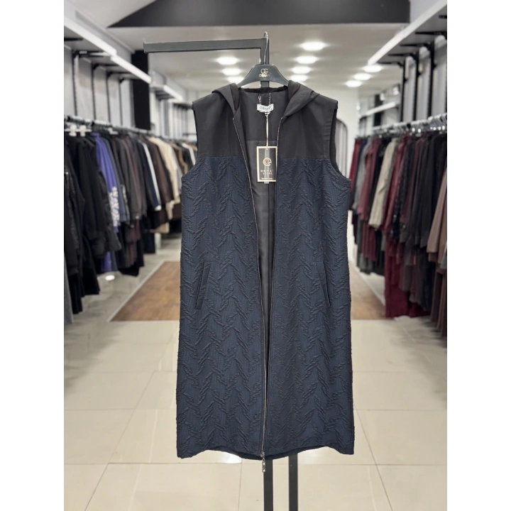 KAPŞONLU YELEK - Lacivert