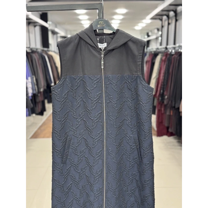 KAPŞONLU YELEK - Lacivert