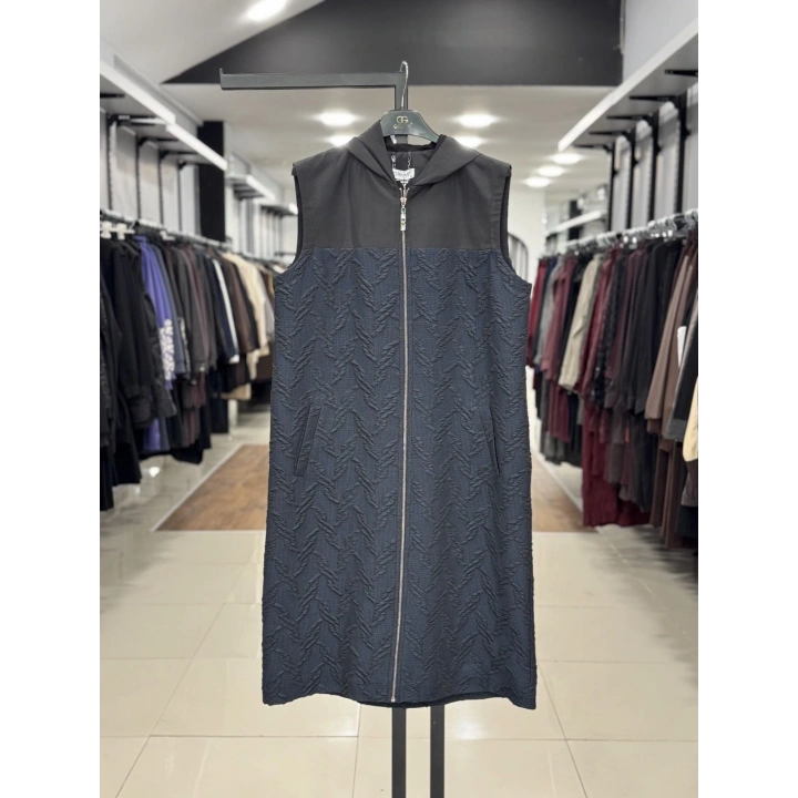 KAPŞONLU YELEK - Lacivert