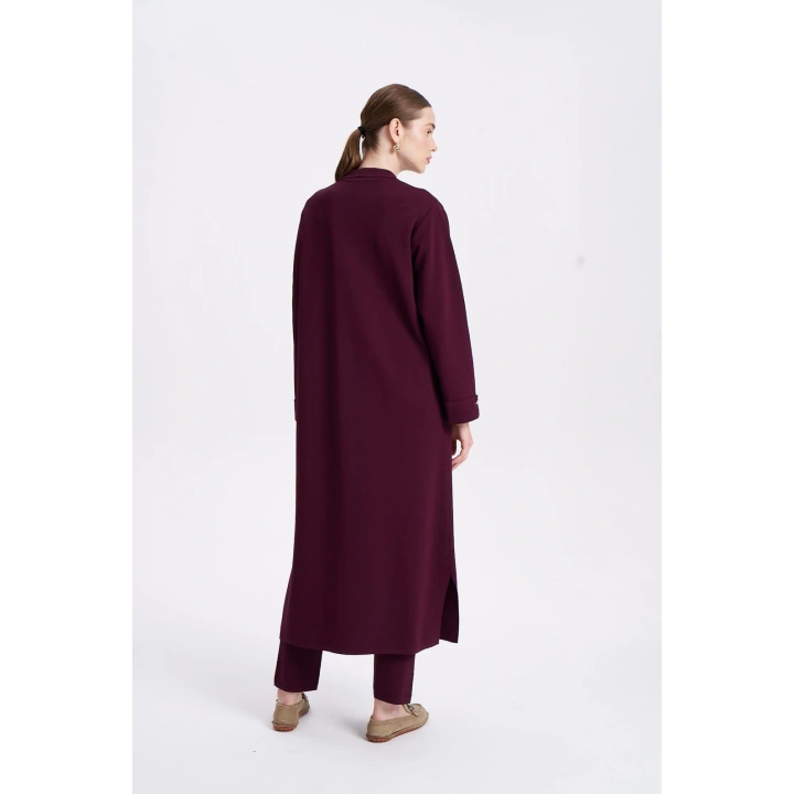 KOLLARI VE CEBİ DUBLE UZUN HIRKA - Bordo