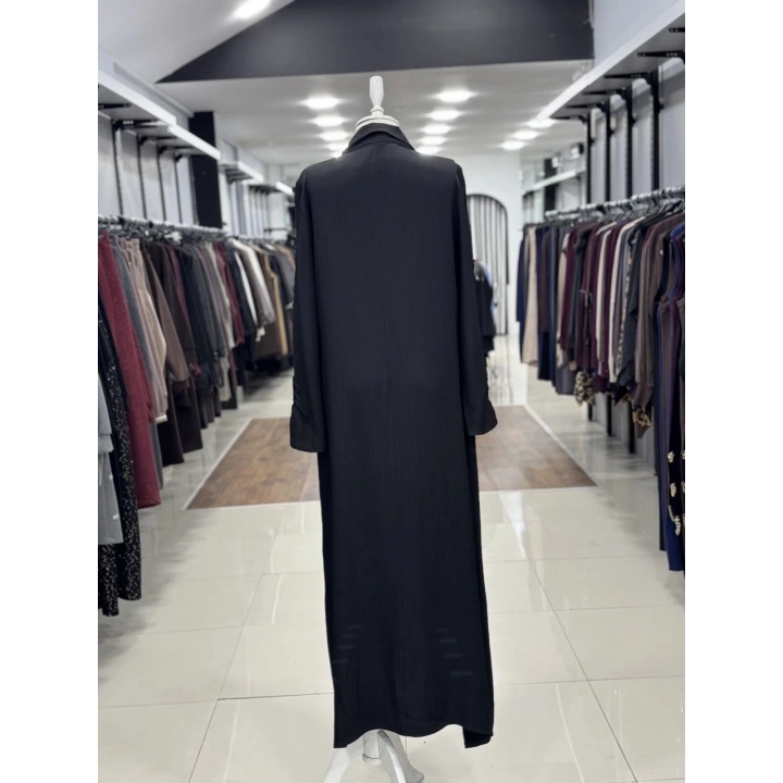 ÜST VE YAKA DETAYI FARKLI ELBİSE - Siyah