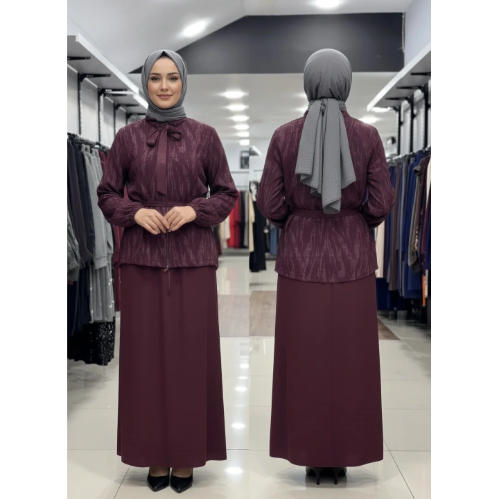 ÜSTÜ CEKETLİ İKİLİ TAKIM - Bordo