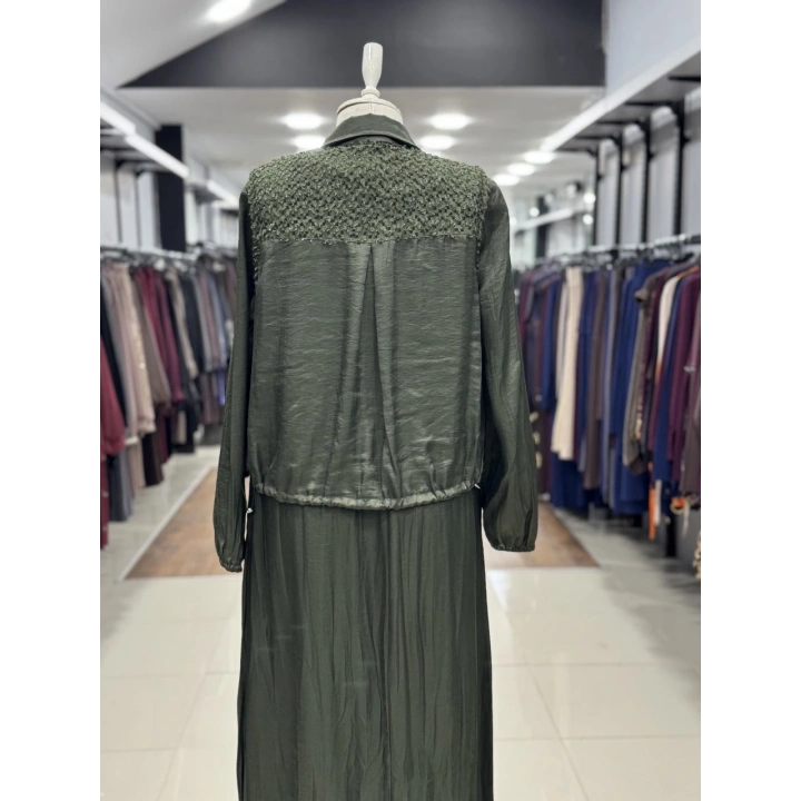 ÜSTÜ YELEKLİ ELBİSE - Haki