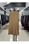 RİP ÖRGÜ PİLİSELİ RAYON ETEK - Camel