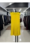 RİP ÖRGÜ PİLİSELİ RAYON ETEK - Sarı