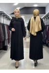 YAKA VE KOLLARI GÜPÜRLÜ KAP - Siyah