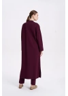KOLLARI VE CEBİ DUBLE UZUN HIRKA - Bordo