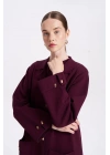 KOLLARI VE CEBİ DUBLE UZUN HIRKA - Bordo