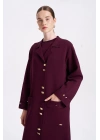 KOLLARI VE CEBİ DUBLE UZUN HIRKA - Bordo