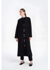 KOLLARI VE CEBİ DUBLE UZUN HIRKA - Siyah
