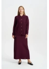 ÖNÜ KOMPLE BEKLETMELİ HIRKA - Bordo