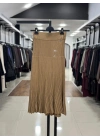 RİP ÖRGÜ PİLİSELİ RAYON ETEK - Camel