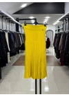 RİP ÖRGÜ PİLİSELİ RAYON ETEK - Sarı