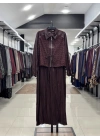 ÜSTÜ YELEKLİ ELBİSE - Bordo