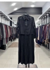 ÜSTÜ YELEKLİ ELBİSE - Siyah