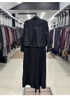 ÜSTÜ YELEKLİ ELBİSE - Siyah