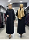YAKA VE KOLLARI GÜPÜRLÜ KAP - Siyah