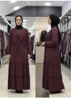YELEK DETAYLI İKİLİ ELBİSE - Bordo